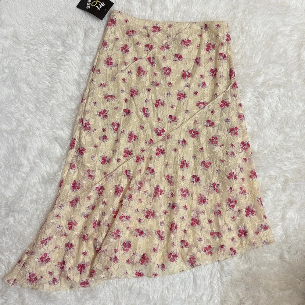 NWT Art Class Floral Asymmetrical Lace Skirt Youth Size 8